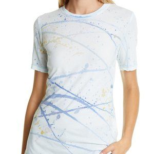 Women's Raquel‎ Allegra Paint Print Slim T-Shirt, Size 2 - Blue